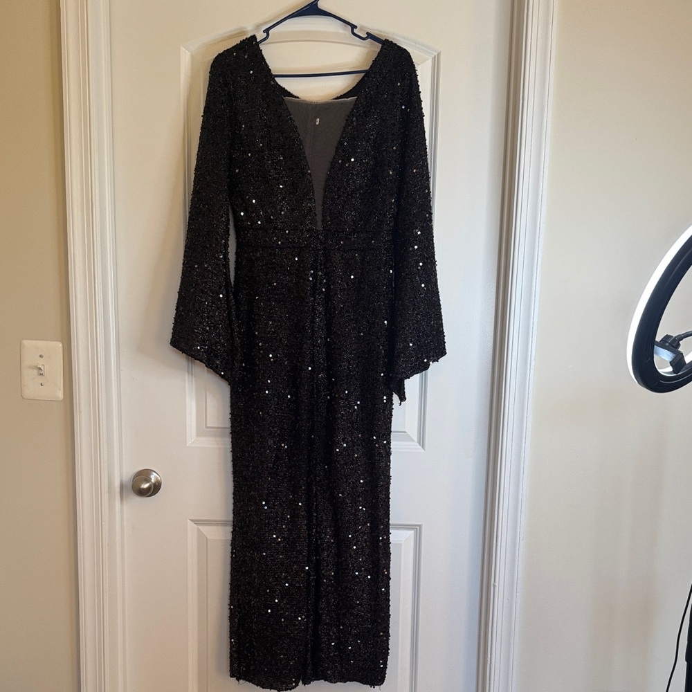 Elegant Black Sequin Jumpsuit